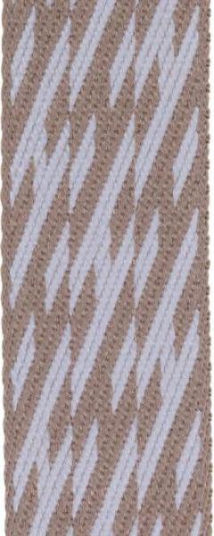 Gurtband 38 mm - ZigZag-Muster - beige, Meterware